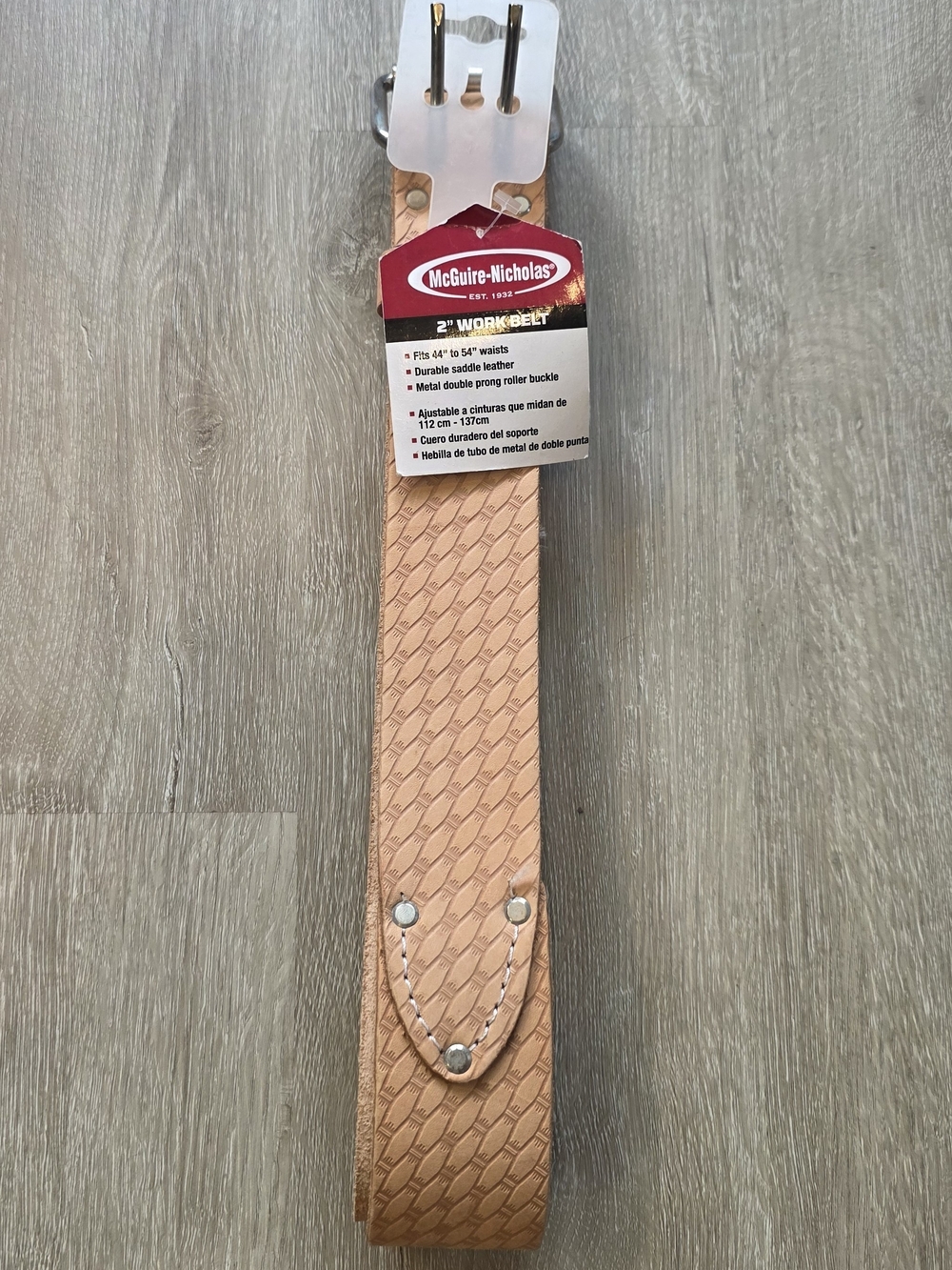 Mcguire-Nicholas 2" Roller Buckle Saddle Leather Work Belt XL 44-54 Waist Size